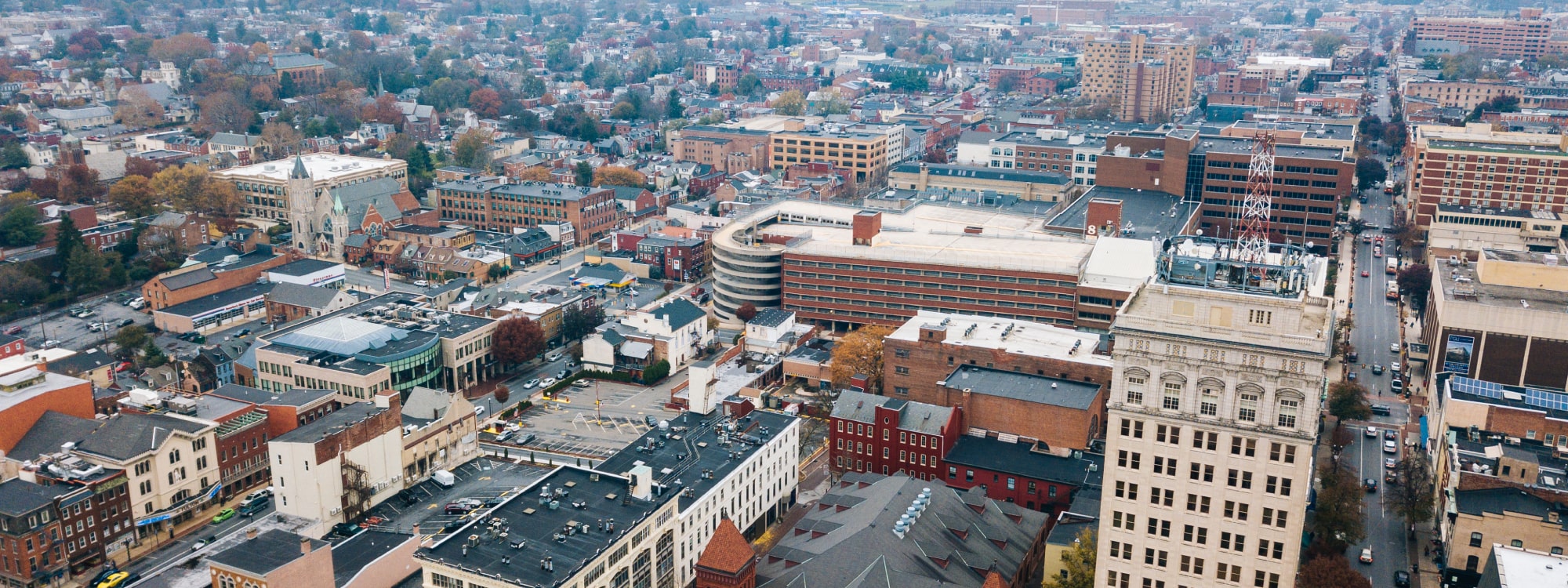 We Buy Houses Fast Lancaster County banner of downtown Lancaster for PA Home Solutions