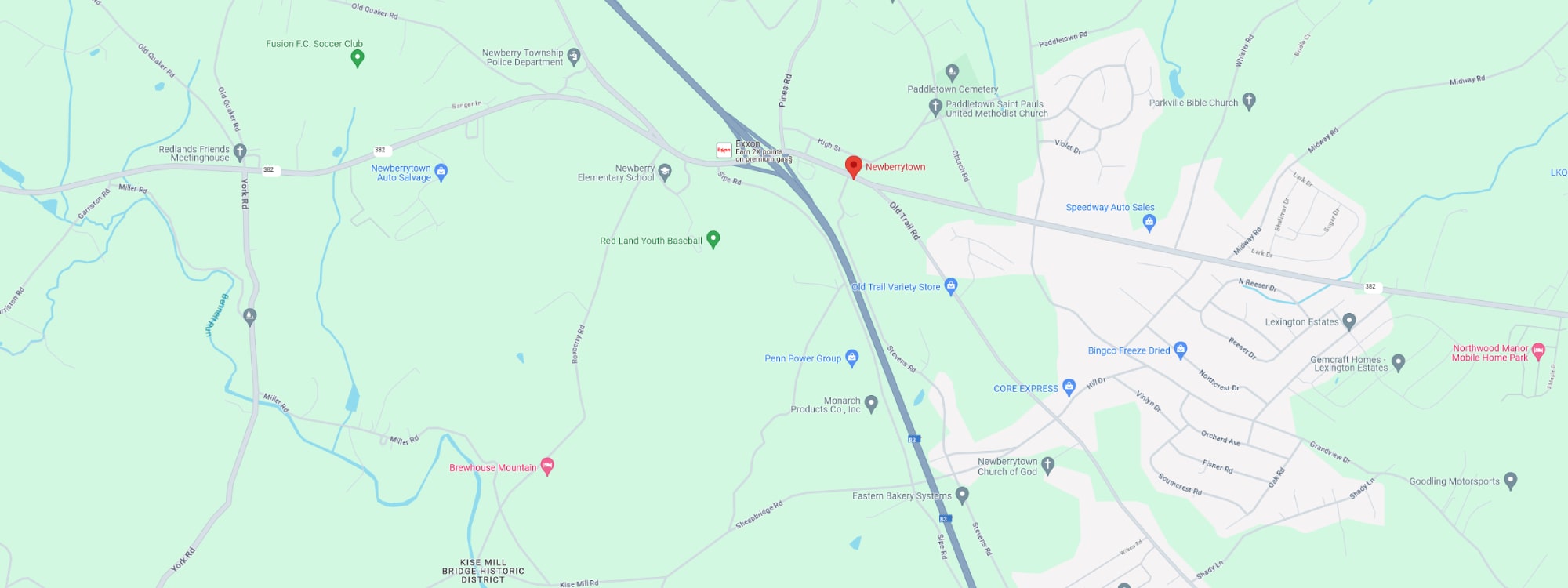 We Buy Houses Fast Newberrytown, PA banner of downtown Newberrytown for PA Home Solutions