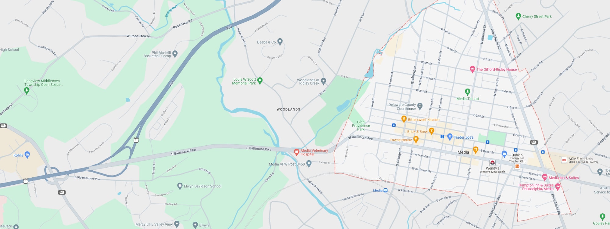 We Buy Houses Fast Media, PA banner of downtown Media for PA Home Solutions