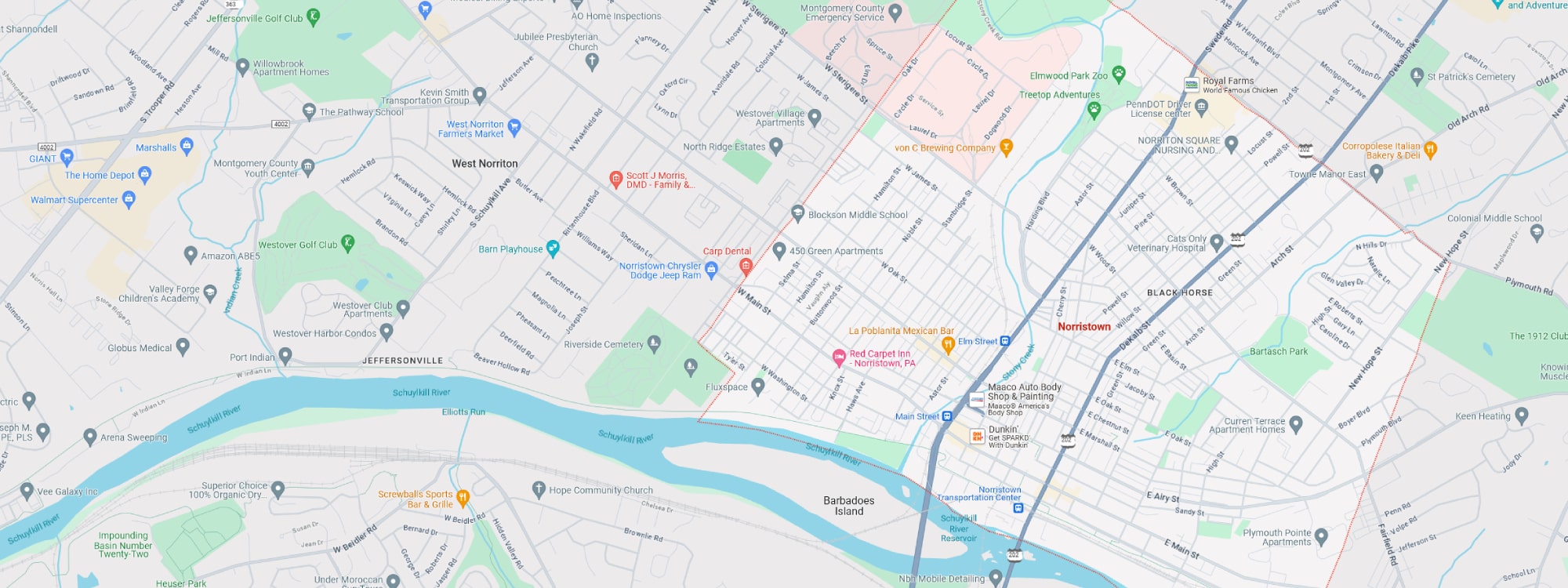 We Buy Houses Fast Norristown, PA banner of downtown Norristown for PA Home Solutions