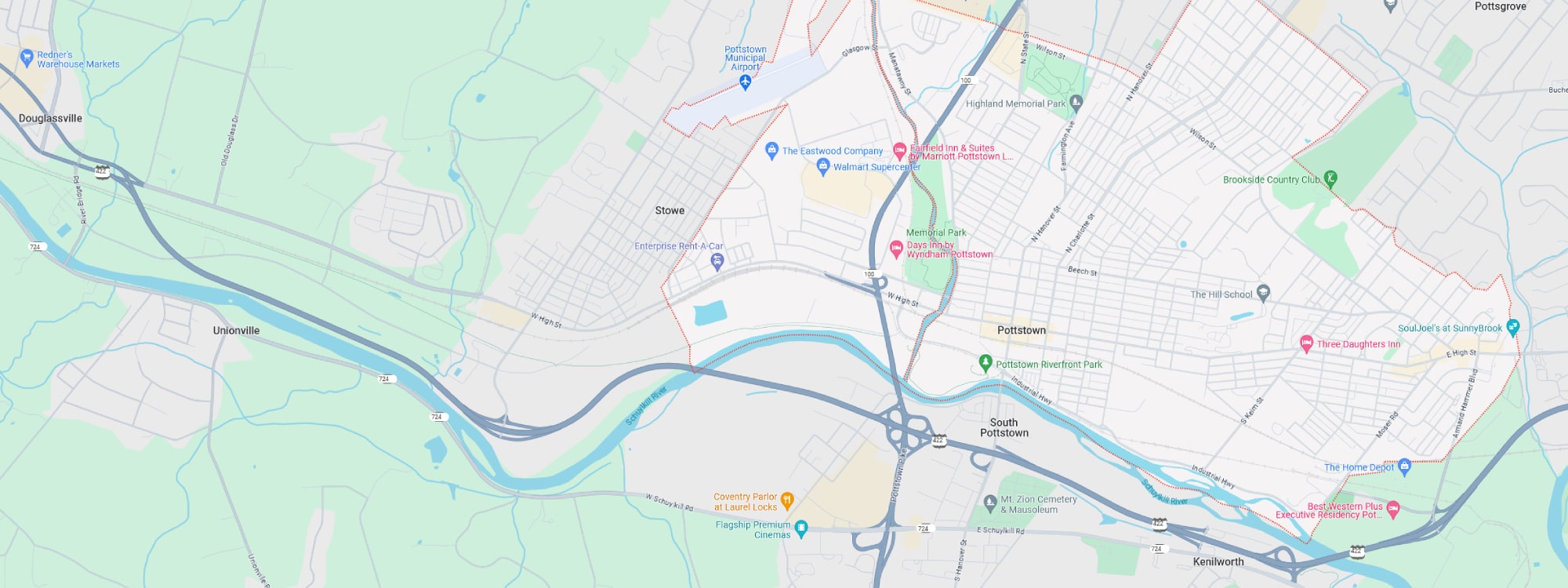 We Buy Houses Fast Pottstown, PA banner of downtown Pottstown for PA Home Solutions