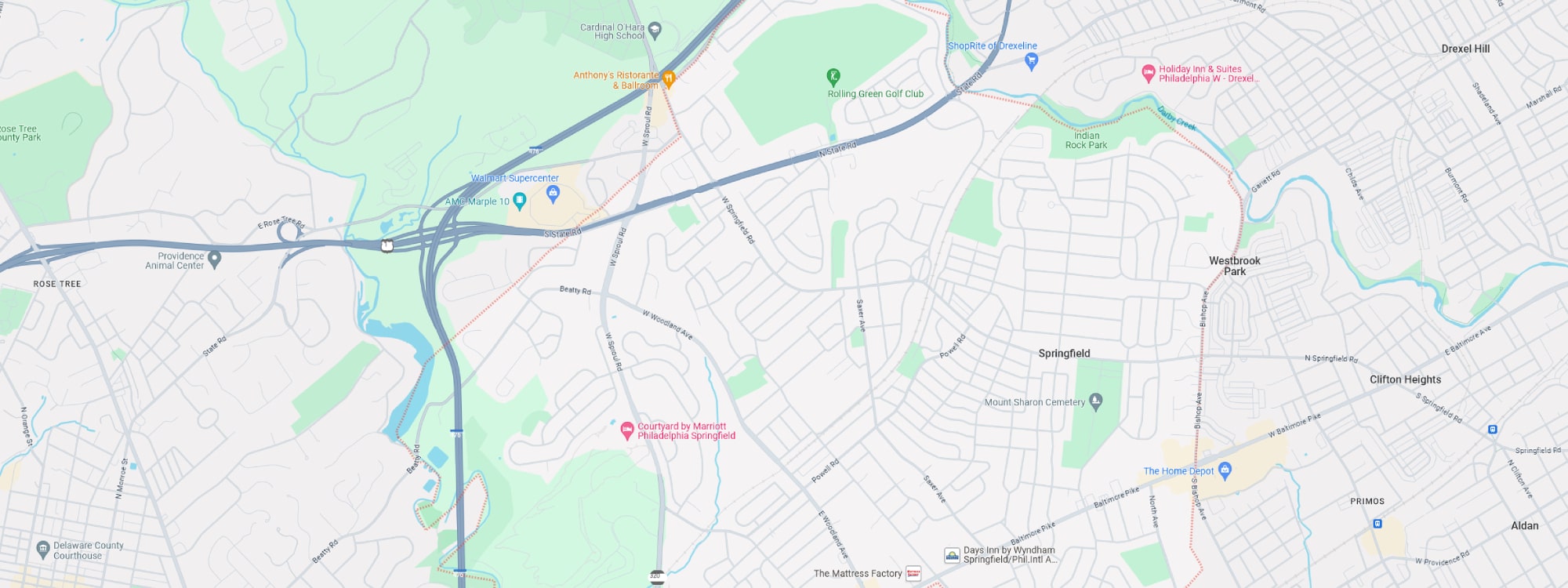 We Buy Houses Fast Springfield, PA banner of downtown Springfield for PA Home Solutions