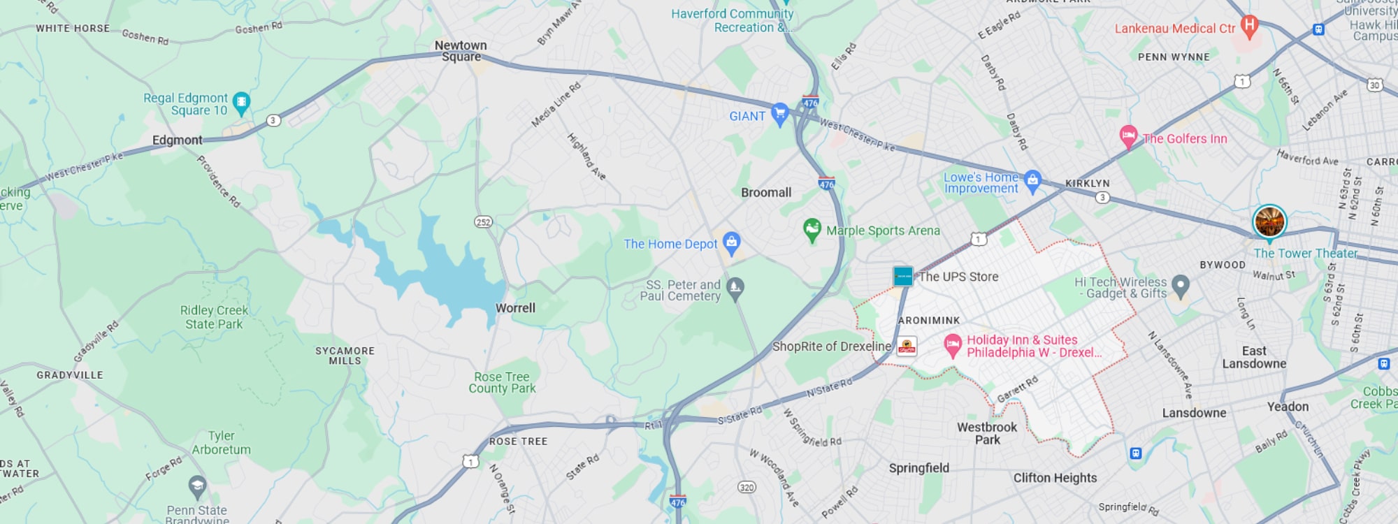 We Buy Houses Fast Drexel Hill, PA banner of downtown Drexel Hill for PA Home Solutions