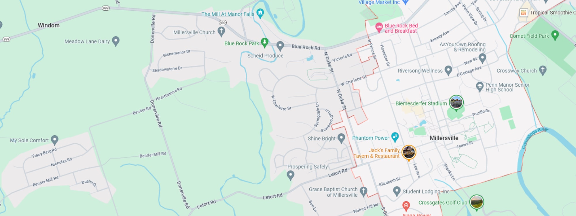 We Buy Houses Fast Millersville, PA banner of downtown Millersville for PA Home Solutions